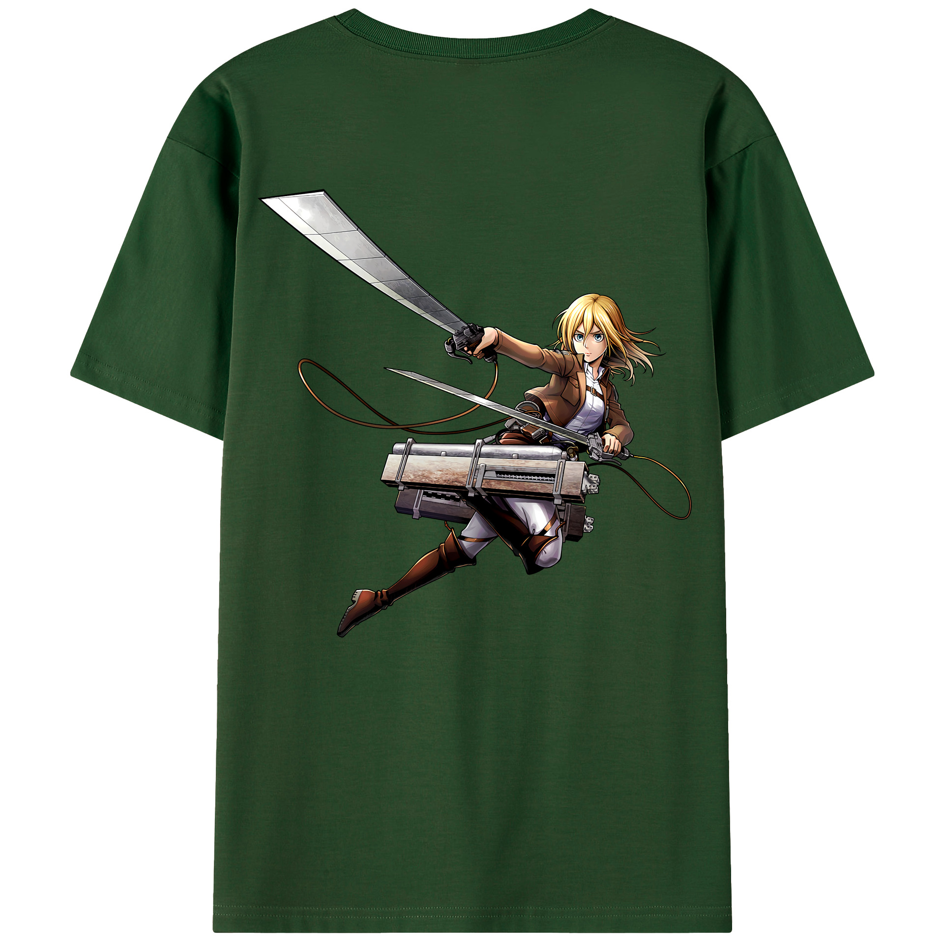 （画像用） 進撃の巨人 クリスタ·レンズ Attack on Titan Christa Lenz 綿100％半袖Tシャツ（背面プリント）